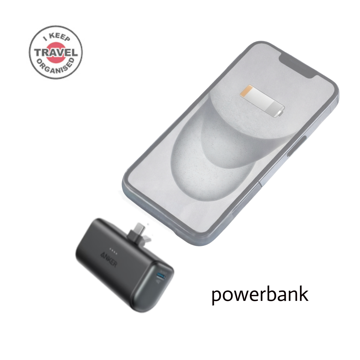 Nesiojamas powerbank baterija