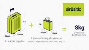 AirBaltic bagažas air Baltic luggage rules